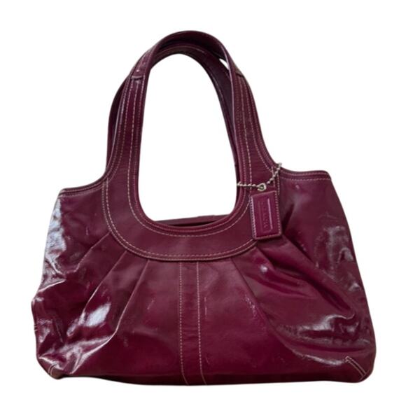 Coach Kisslock Patent Leather Magenta Shoulder Bag  NWOT - Picture 2 of 4